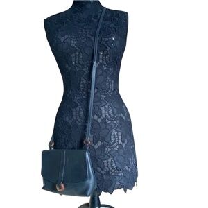 Nordstrom Black Leather Mini Crossbody Bag NWOT